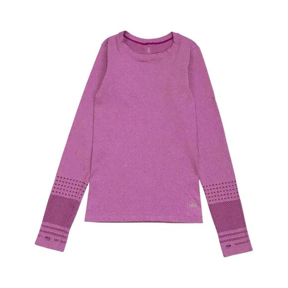 Alo Yoga North Star Seamless Long Sleeve Shirt Womens XS Extra Small Pink Gym - Picture 1 of 2